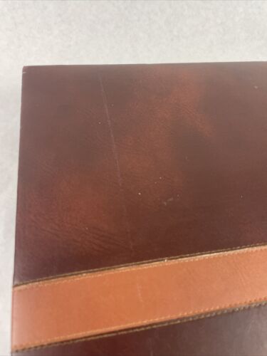 Backgammon Game Checkers Brown Cream Faux Leather Case 18 x 15 Vintage - Picture 22 of 22