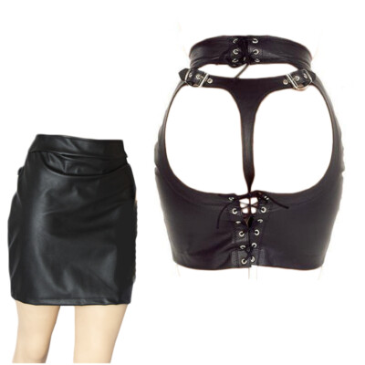 Black Faux Leather Low Rise Mini Skirt | Co-ords | CA
