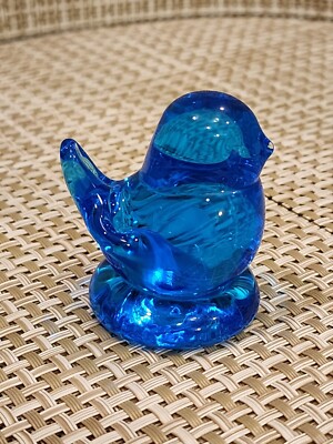 ブルーバード ガラス　テラスタジオ 青い鳥　Leo Ward ガラス Vintage Art Glass Blue Bird of Happiness Bird Signed Leo Ward 1992