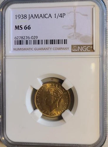 Jamaica 1/4 Penny 1938 NGC MS 66