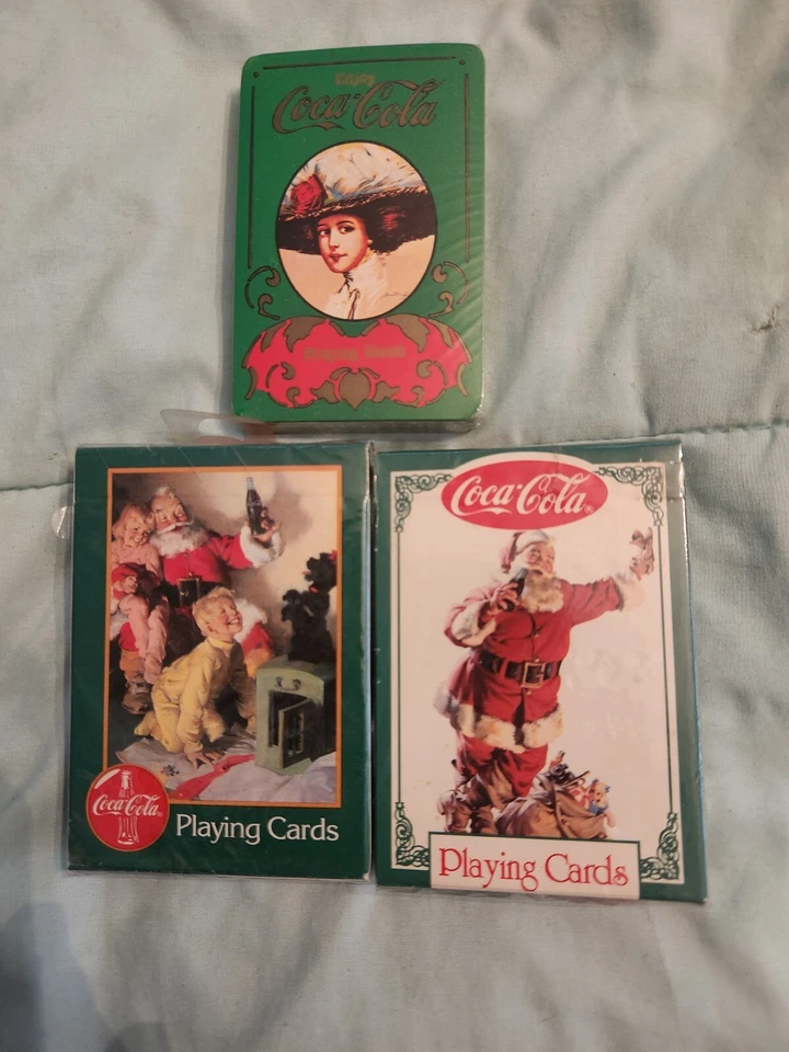 Vintage Coke Cola Card lot. 5 Decks, Tin Case, Score Card and Pencil.ALL ORIGINA - Image 3 of 4
