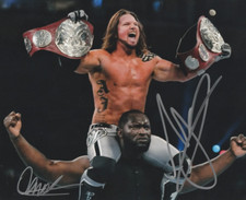 AJ Syles & Omos Autographed 8x10 WWE Phenominal Free Shipping I694
