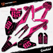 Black & Pink Smokin Racing Graphics Kit fits 16-21 KTM 50sx 50 sx Decal Sticker