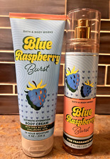 Bath  Body Works Blue Raspberry Burst Fine Fragrance Mist and Body Cream 2 SET