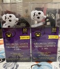 (2) HALLOWEEN String LED SKELETON 💀  Fairy LIGHTS 10 Lights 3 Feet Lot of 2