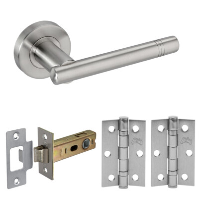 Innentürdrückerpaket aus Edelstahl - Scharniere, Riegel & Türgriffe