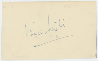 Vivien Leigh Gone With The Wind Autographed Signed Index Card AMCo COA 25790