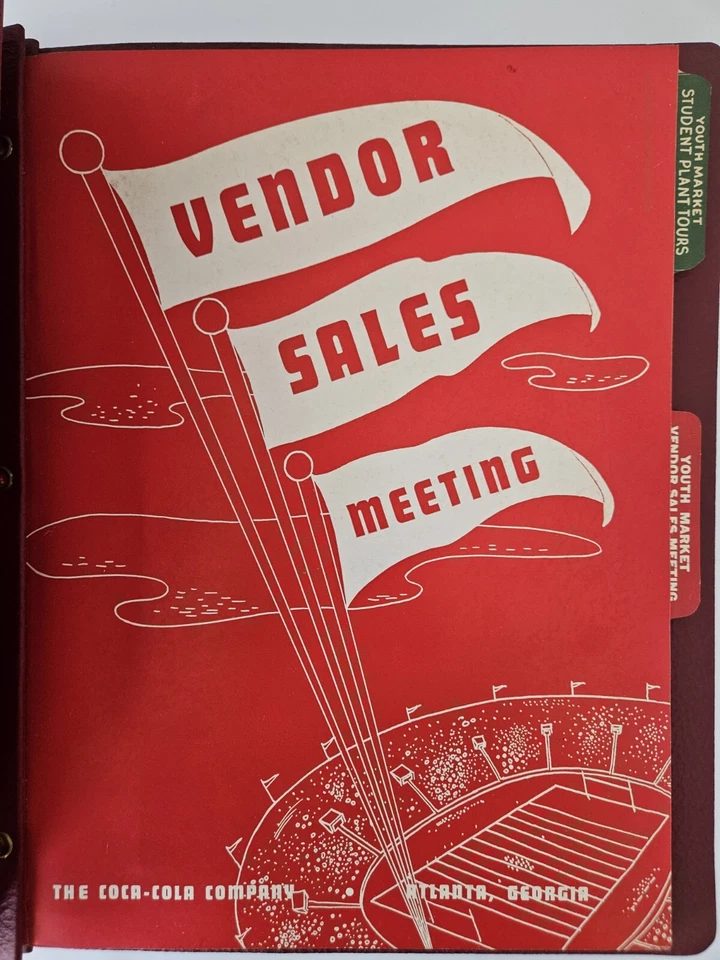 Coca-Cola 1940's Employee Burgundy Youth Market Plan Book Vendor Sales Meeting - Image 2 of 4