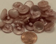 24 Pearlized Tan Shank Plastic Buttons 9/16" 14MM # 6242