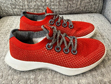 ALLBIRDS MEN'S LOW TOP LACE UP SNEAKERS RED SOLID RUBBER OUTSOLE Size 9
