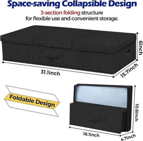 Contenitore Sotto Letto, Grandi Contenitori Sottoletto con Coperchi, Ripostiglio Dormitorio... - Foto 5 di 8