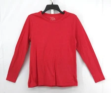 Time and Tru Shirt Women Size M Red Long Sleeve Round Neck Lightweight Top