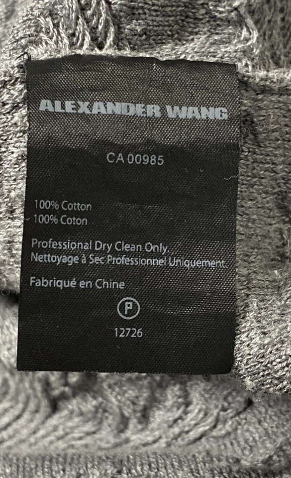 Suéter Alexander Wang Para Mujer Gris Hilo Italiano Cuello Redondo XS Usado Foto 4 de 4