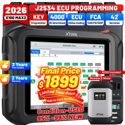 USED XTOOL X100 MAX2 J2534 ECU Programming Auto Diagnostic Tool Key Programmer