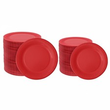 Disposable RED Paper Plates Party 7"/9" Round BBQ Caterers 30 to 720 Bulk Buy