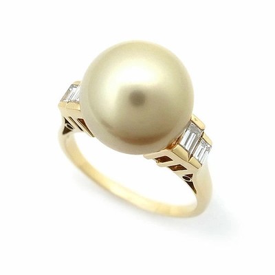 Mikimoto Ring Südseeperle Diamant 750YG US#7-1/2 P0054296
