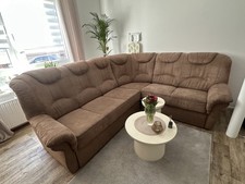 Schlafcouch mit Rundsitz Ecke mit Schlaf Funktion Sofa Couch