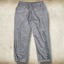 Vintage Juicy Couture Jogger Sweatpants Women's Size L Gray Elastic Waist Y2K