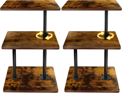 Adjustable 360° Swivel Side Table Set for Couch, Small Spaces, Nightstand