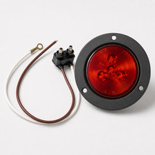 Red 2-12 Round 4 Led Flush Marker Light W J-10-wh Harness