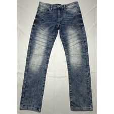 Southpole Youth Boys Acid Wash Moto Ribbed Skinny Fit Jeans - Size 14 28x27 