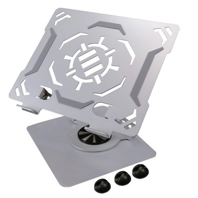 ENHANCE R1 Rotating Laptop Stand with 3 Cable Holders - Laptop Riser for Desk