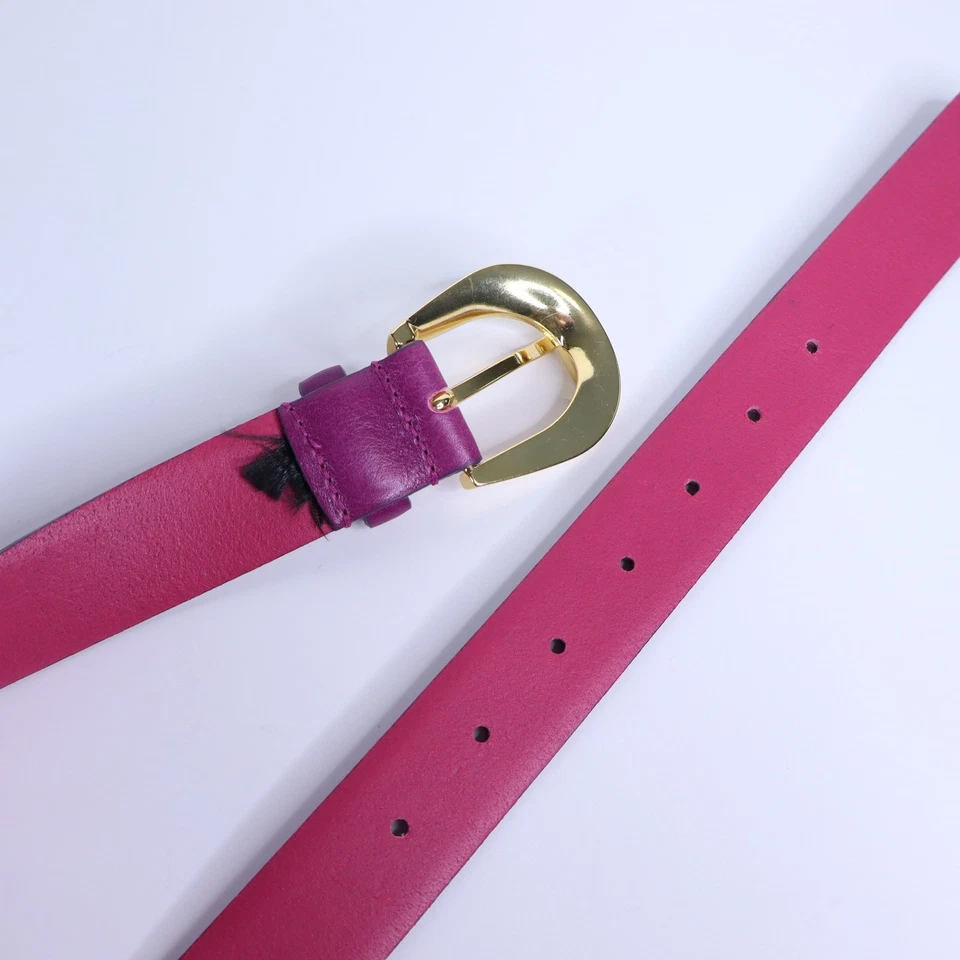 Cinturón de cuero clásico ZARA fucsia ajustable en forma de U hebilla para mujer 85 cm Foto 2 de 4