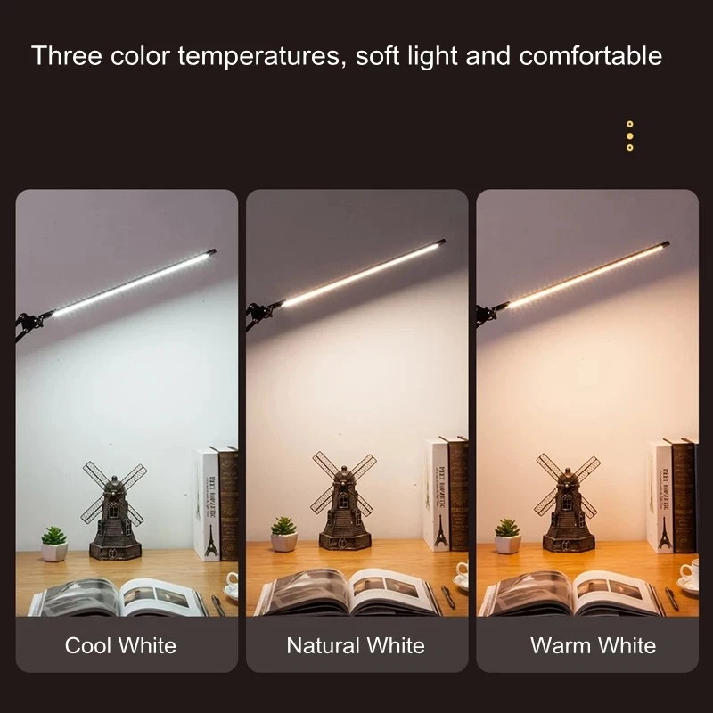 LED Schreibtischlampe Tischlampe Dimmbar Leselampe Büroleuchte Beleuchtung 10W - Bild 2 von 4