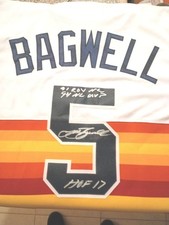 Jeff Bagwell Houston Astros Autographed MLB Jersey #5 with Inscriptions