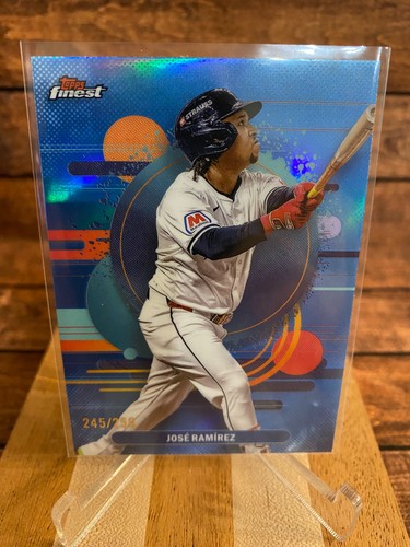 2025 Topps Finest #135 Jose Ramirez Uncommon Sky Blue Parallel #/250 Guardians