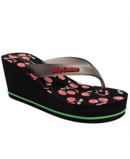 Juicy Couture Womens Platform Thong Wedge S Black 6M