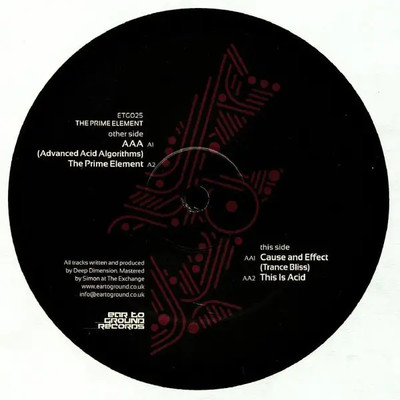 Deep Dimension The Prime Element EP Vinyl Single 12inch EarToGround Records