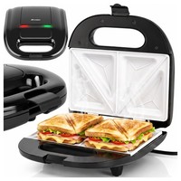 MalTec Sandwichmaker Kontaktgrill 750W Toaster Antihaft Schwarz Sandwichtoaster