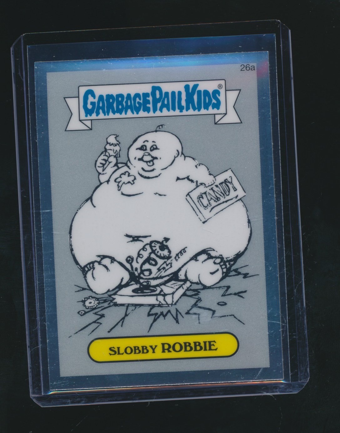 2013 Topps Garbage Pail Kids Chrome Pencil Art #26a Slobby Robbie front