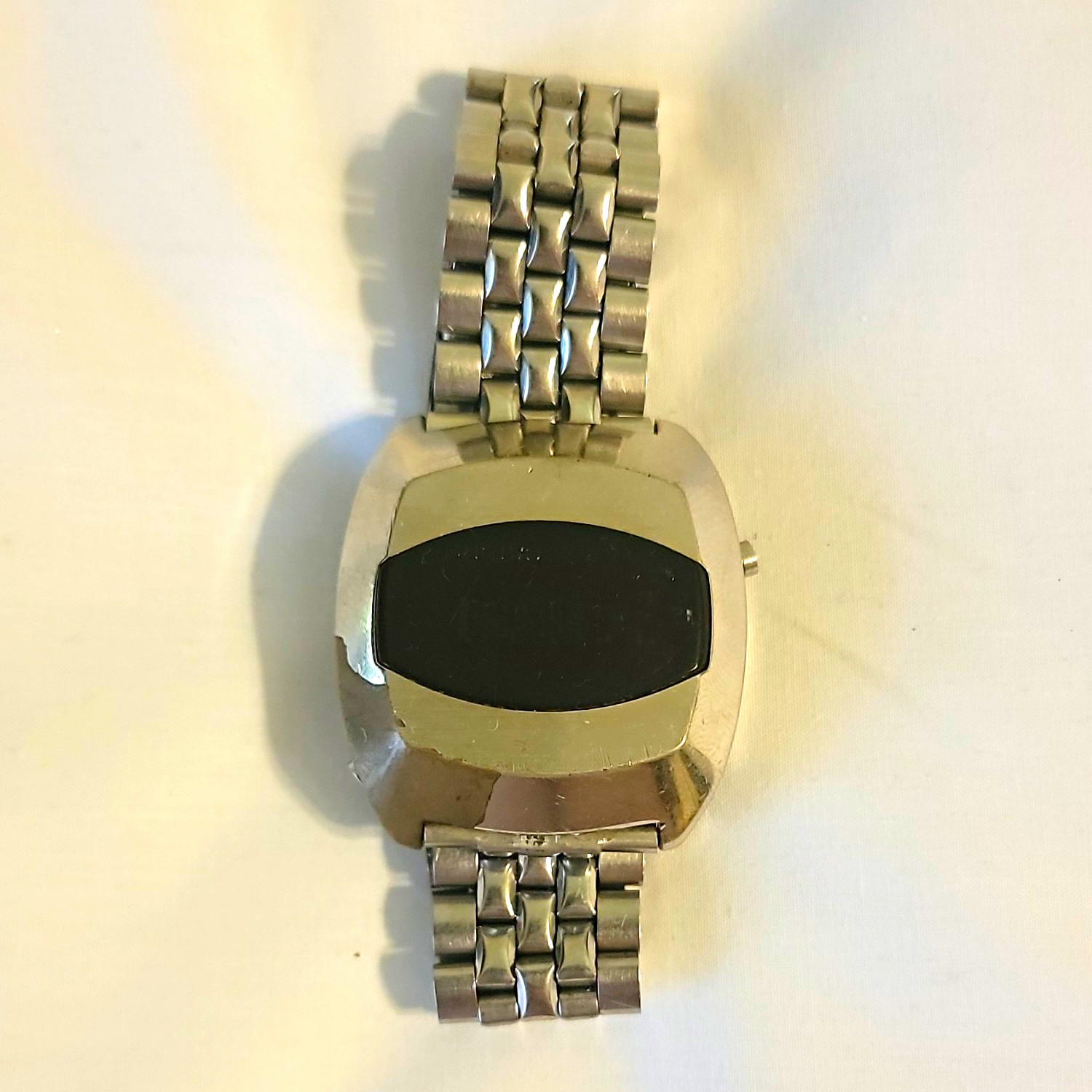 Saturn Time Corp Vintage 1970s LED Digital SS 30mm Silver