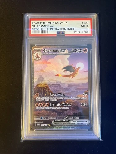 2023 POKEMON MEW EN-151 SPECIAL ILLUSTRATION RARE #199 CHARIZARD EX PSA 9 MINT