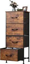 Dresser with 4 Drawers, Fabric Storage Tower, Organizer Unit for Bedroom, Hallwa