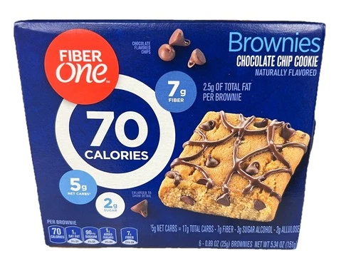 Fiber One 70 Calories Brownies Chocolate Chip Cookie Bars 5.34 oz