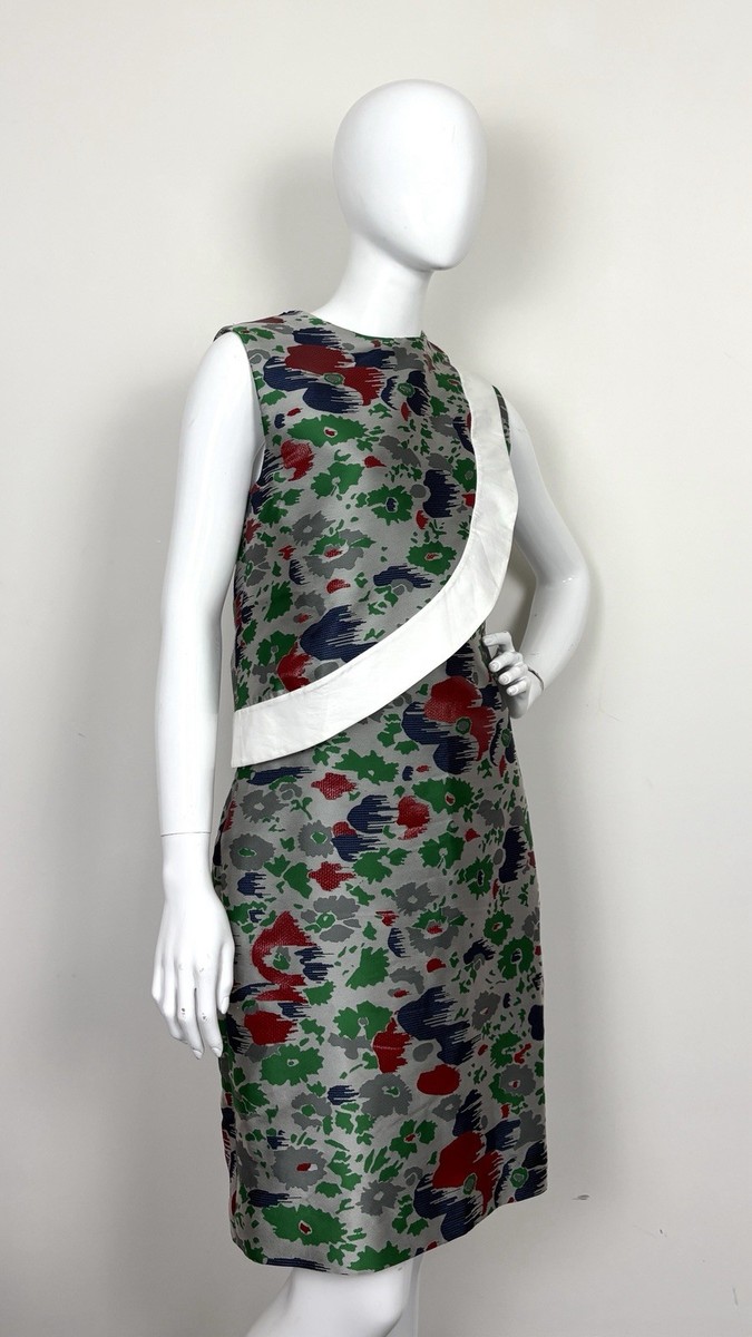 Jw Anderson pre fall 2014 jacquard twill dress with white detailing View 2