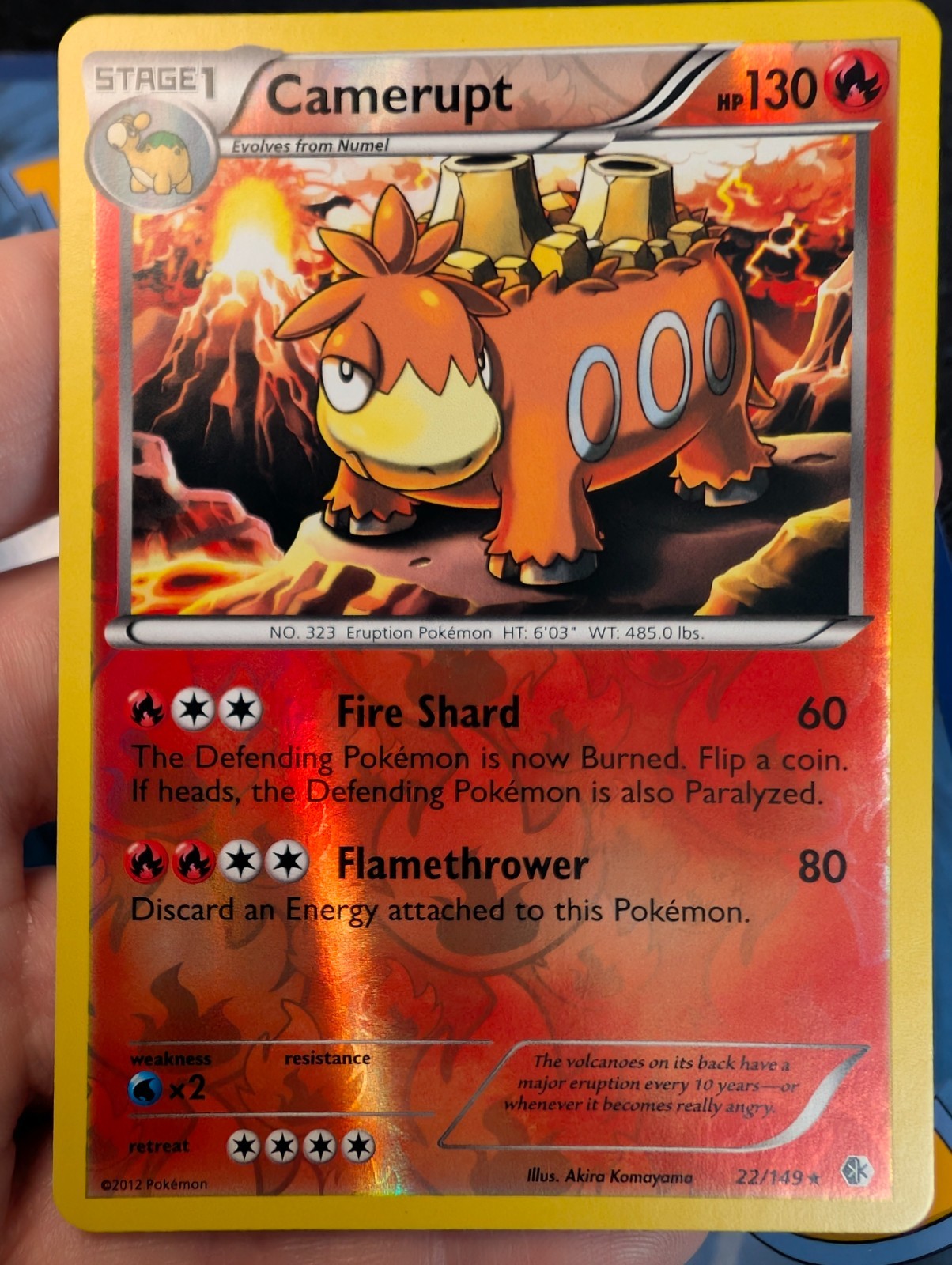 Camerupt Boundaries Crossed #22 (2012) Rare Reverse Holo NM Pokemon