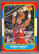 1986-87 Fleer Basketball #7 - Charles Barkley - Rookie Card - HOF RC Sharp NM-MT. rookie card picture