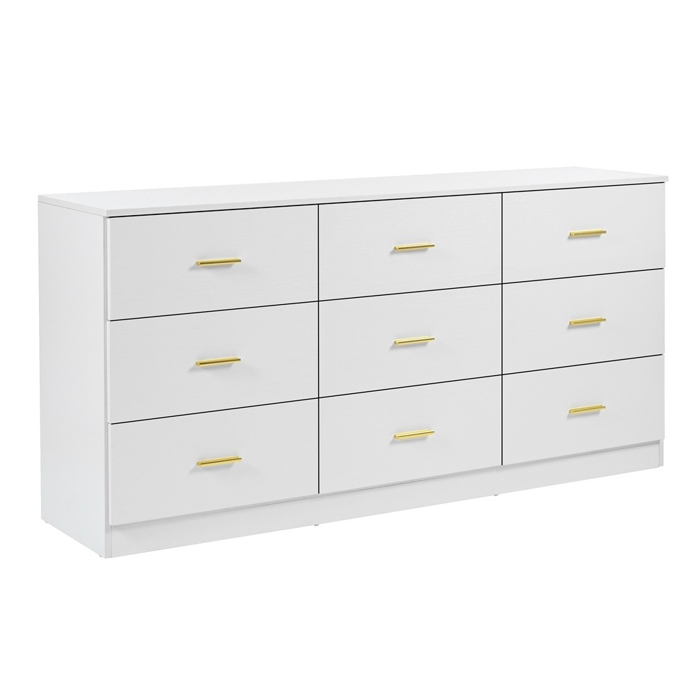 slim fit dress slacks Maude 9 Drawer Dresser, Washed White Ash main image 1