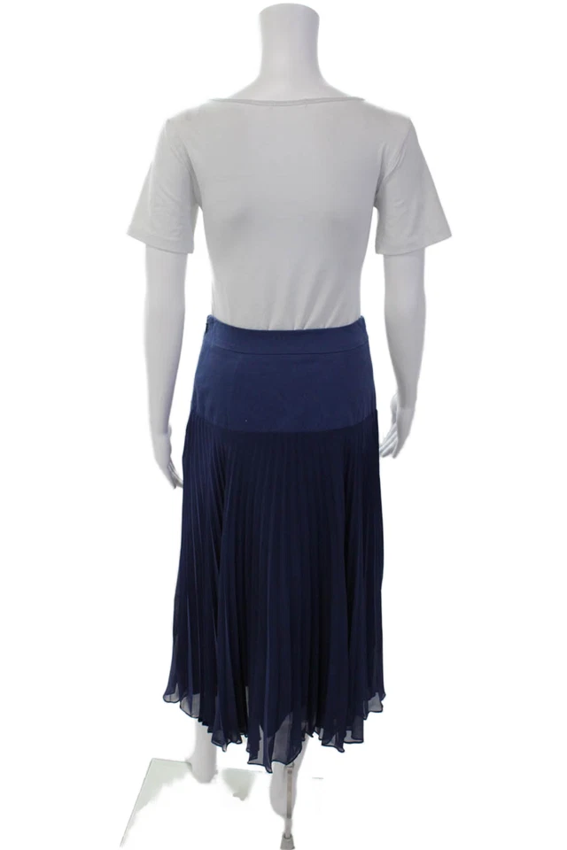 Falda midi forrada con detalle plisado Reiss para mujer azul marino talla 2 Foto 3 de 4