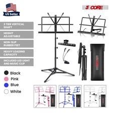 5 Core Music Stand Adjustable Book Stands Foldable Portable Sheet Holder