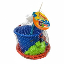 24854 - Assorted Beach Toys Pail and Sand Sifter 5-inch 24-6