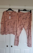 NEXT Womens Pink Dogs Cotton Pyjamas SIZE MEDIUM 12 - 14 New with Tag