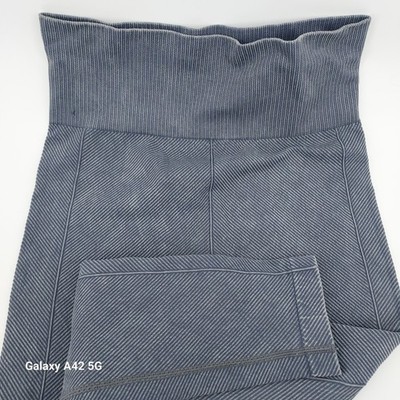 Aura Blue Mineral Wash Ribbed Seamless High Waisted Leggings SAWL2042 XXS XS