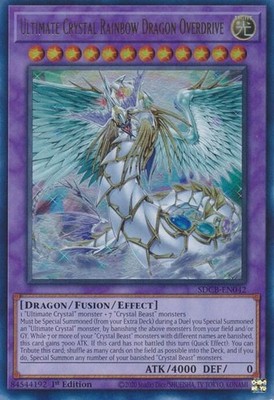 YUGIOH: 1x Ultimate Crystal Rainbow Dragon Overdrive Ultra Rare SDCB NM