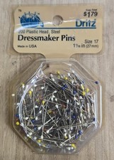 VINTAGE Dritz Dressmaker Pins, New Old Stock, Steel W/Plastic Head, Made In USA