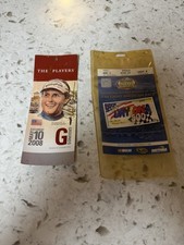 Phil Mickelson Signed 2008 THE PLAYERS Badge & 50th Daytona 500 Ticket Lot